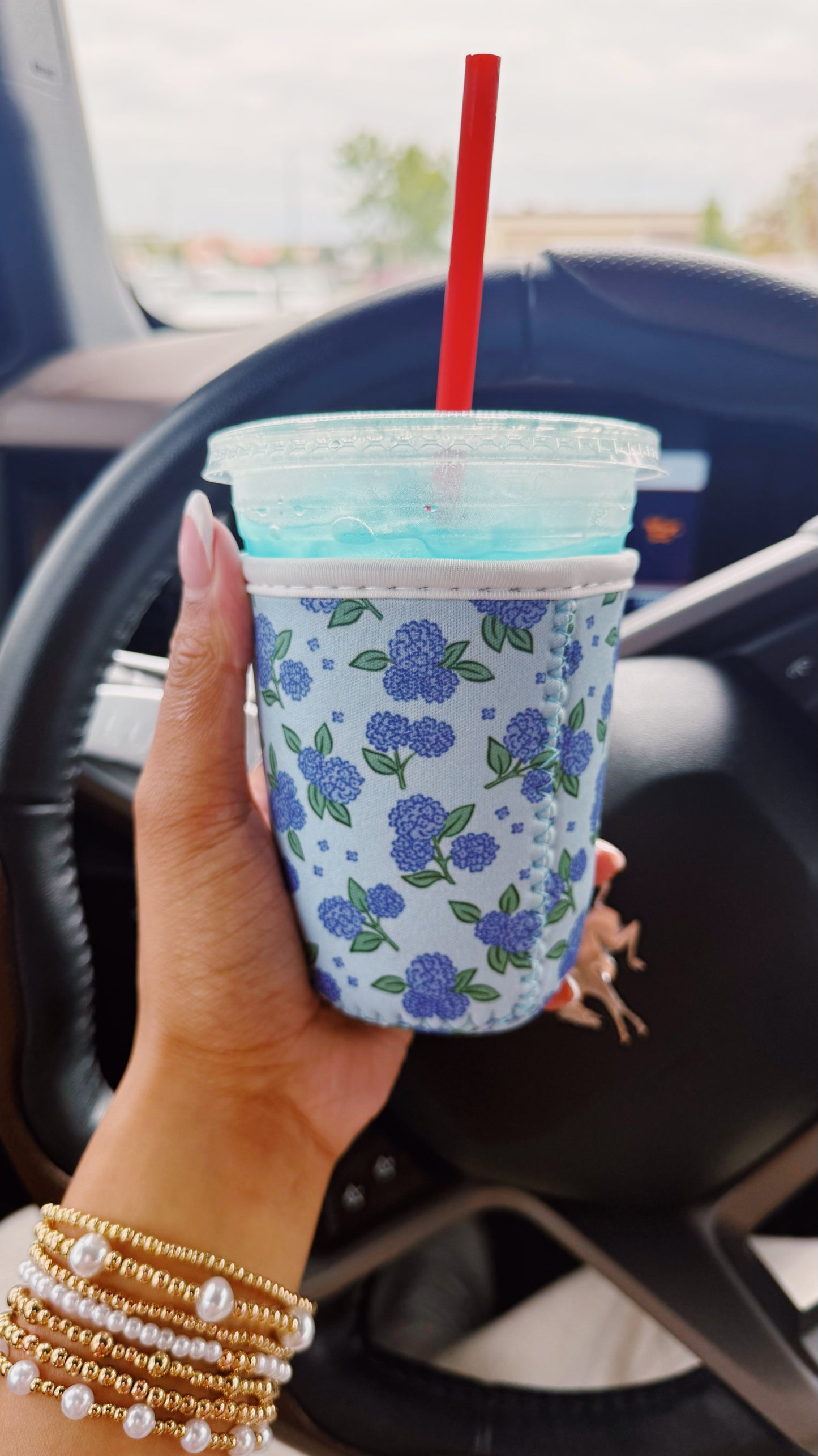 Blue Hydrangeas Small Coffee Coozie