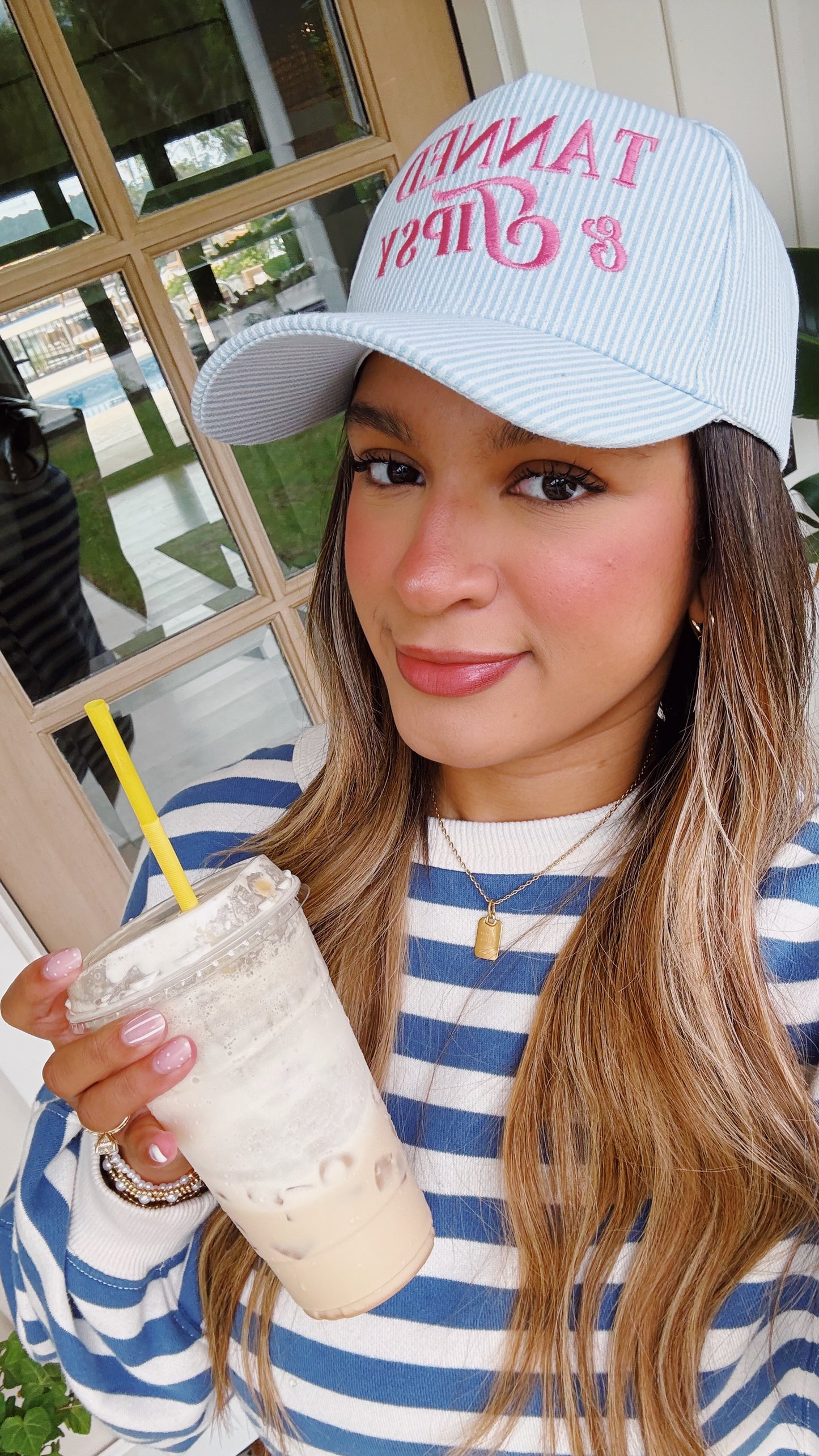 Blue Stripe Tanned & Tipsy Hat
