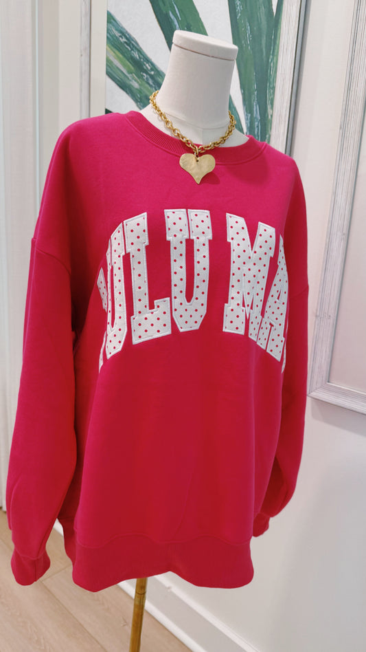 Lulu Mac Pink & White Polka Dot Sweatshirt