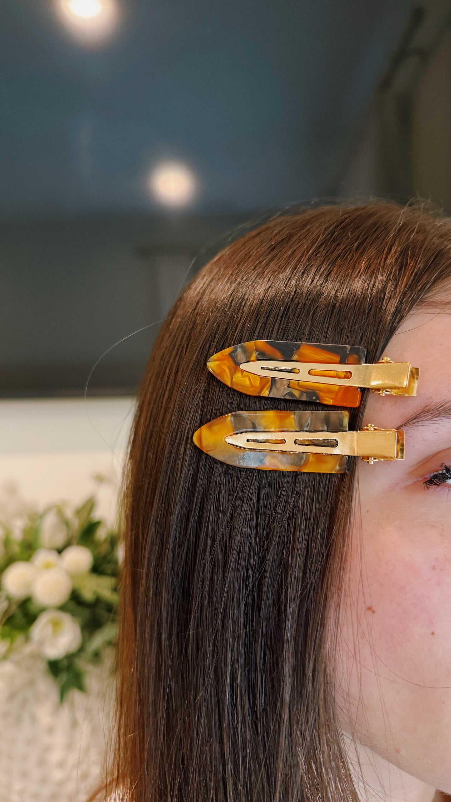 Crystal Tortoise Makeup Clips